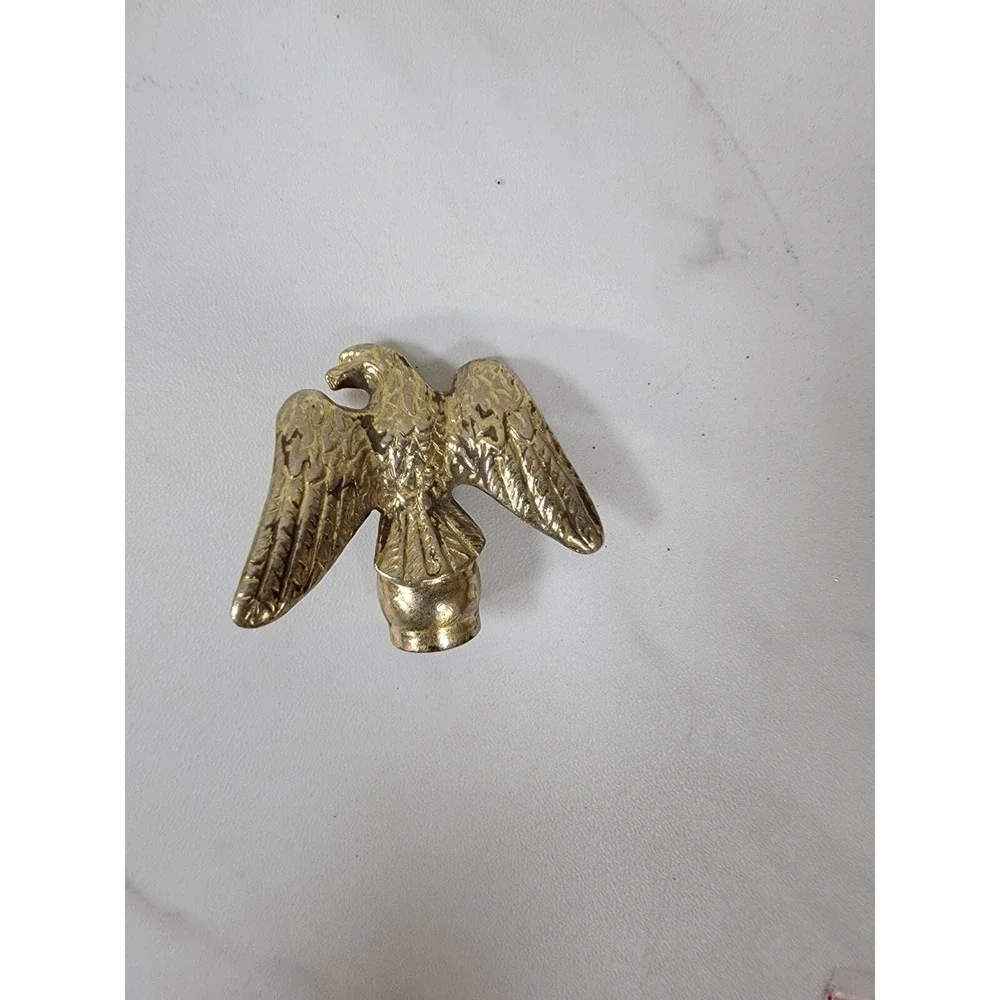 Brass American Bald EAGLE Screw-Flag Topper FINIAL Drawer‎ Pull Lamp Part Piece